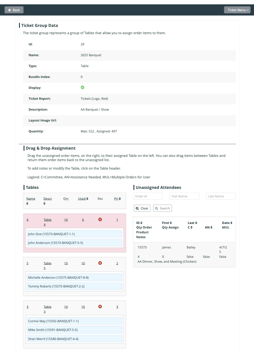 Assignment Screen